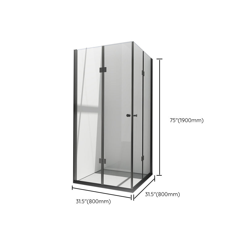 Semi Frameless Folding Shower Screen Clear Glass Shower Screen