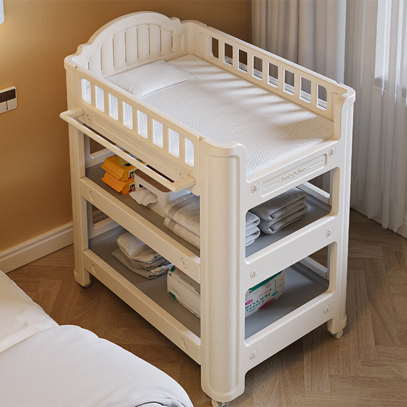 Modern Plastic Baby Changing Table Arch Top Changing Table With Shelf