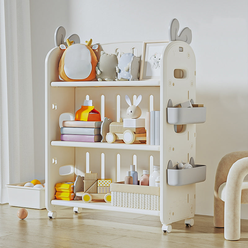 Contemporary Freestanding Standard Bookcase Plastic Standard Kids Bookcase With Wheels