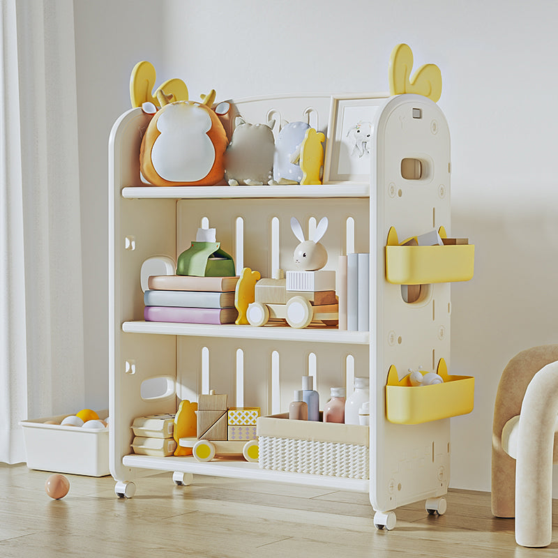 Contemporary Freestanding Standard Bookcase Plastic Standard Kids Bookcase With Wheels