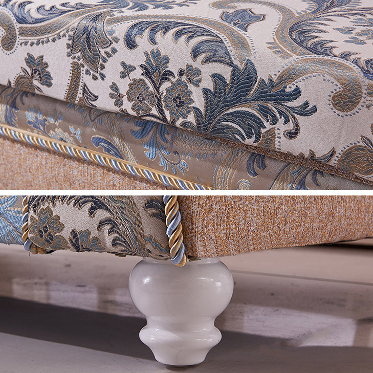 Bohemian Style Chaise Lounge Upholstered Chaise with Rolled Arms for Bedroom