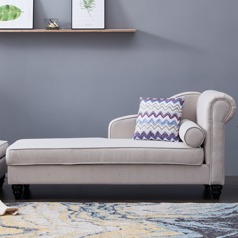 Modern Style Chaise Lounge Couch Solid Color Lounge Chair with Linen