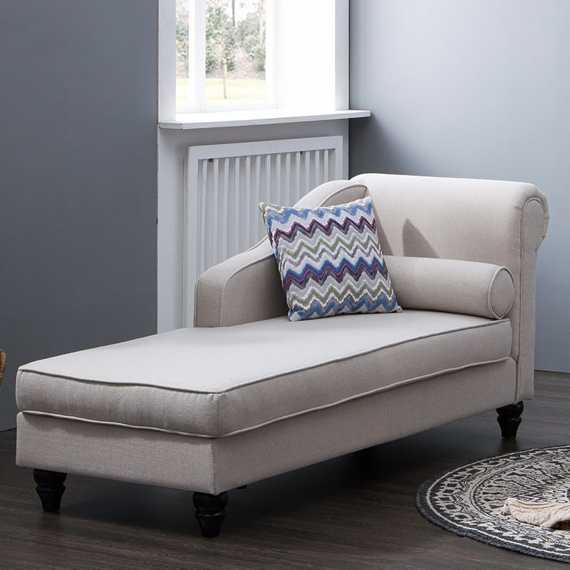 Modern Style Chaise Lounge Couch Solid Color Lounge Chair with Linen