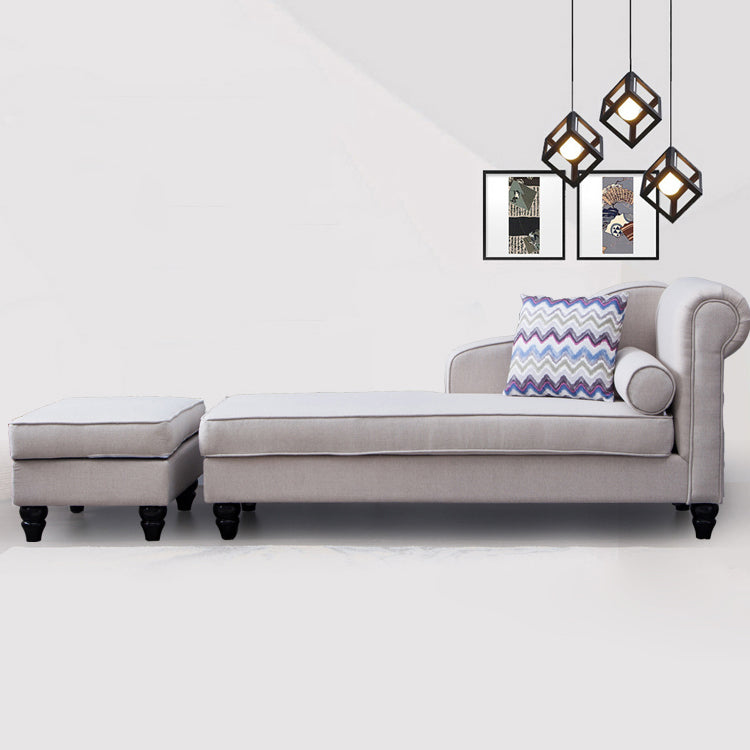 Modern Style Chaise Lounge Couch Solid Color Lounge Chair with Linen