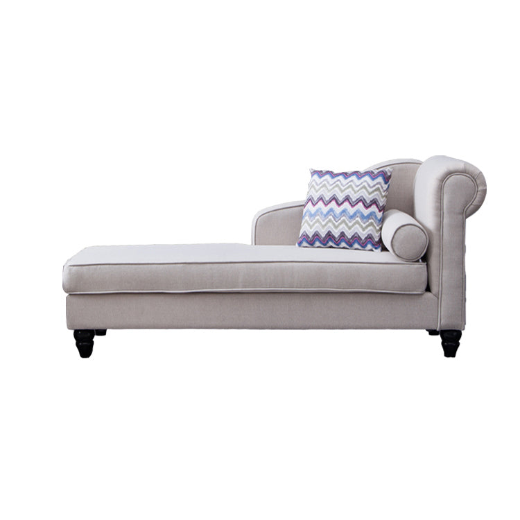 Modern Style Chaise Lounge Couch Solid Color Lounge Chair with Linen