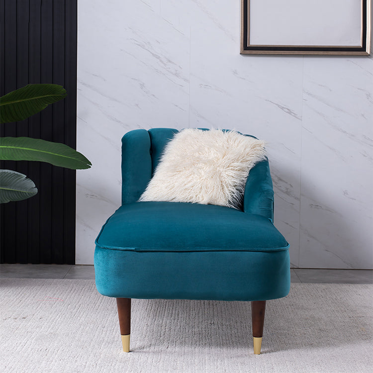 Solid Color Chaise Solid Wood Chaise Lounge Couch with One Armed