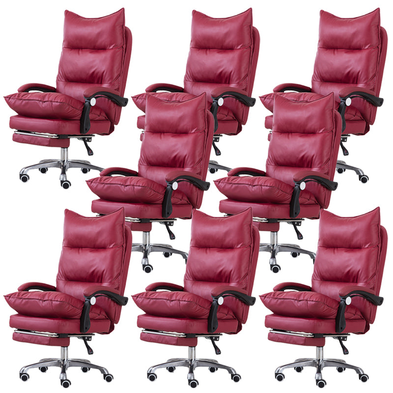 Modern Office Chair Leather Tilt Mechanism No Distressing Ergonomic Desk Chair
