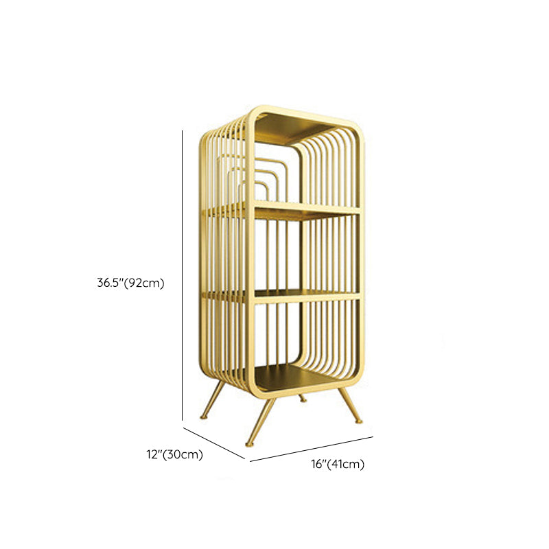 Glam Closed Back Shelf Bookcase Metal Book Shelf for Study Room