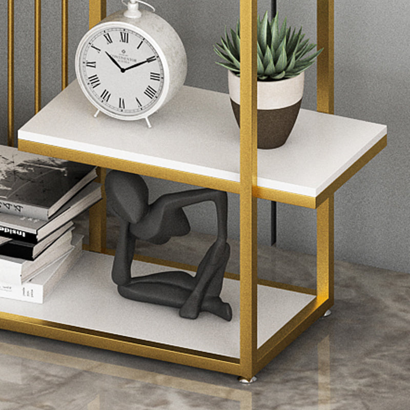 Glam Metal Shelf Bookcase Open Back Bookcase for Home Office