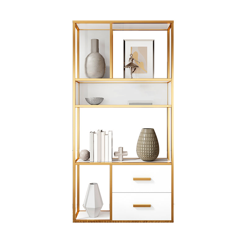 Glam Shelf Bookcase Metal Open Back Bookshelf for Study Room