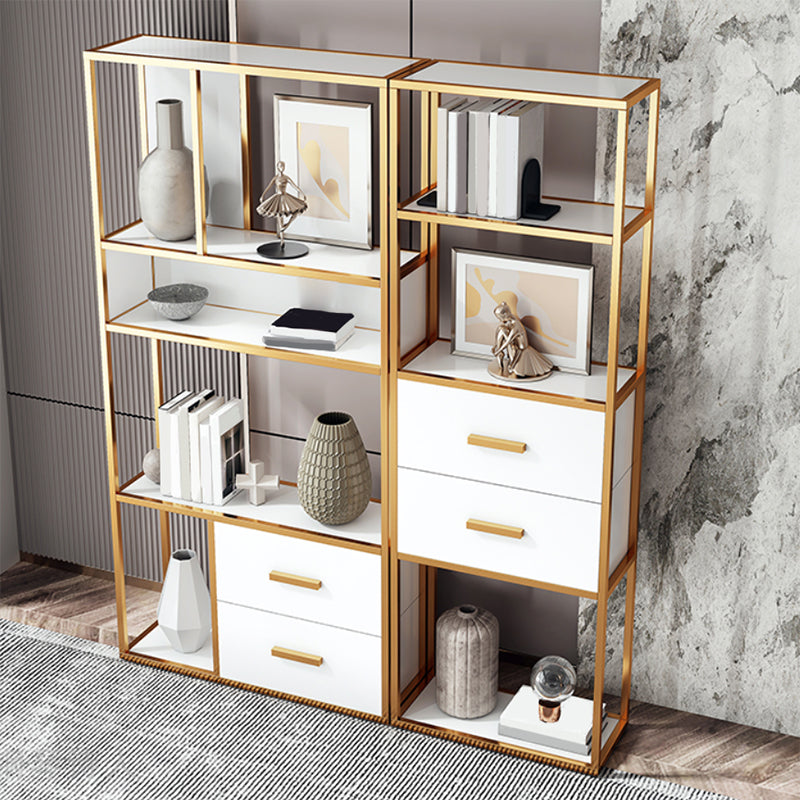 Glam Shelf Bookcase Metal Open Back Bookshelf for Study Room