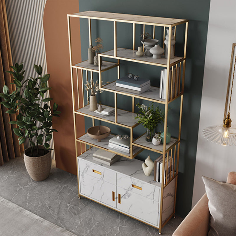 Glam Shelf Bookcase Open Back Metal Book Shelf for Study Room