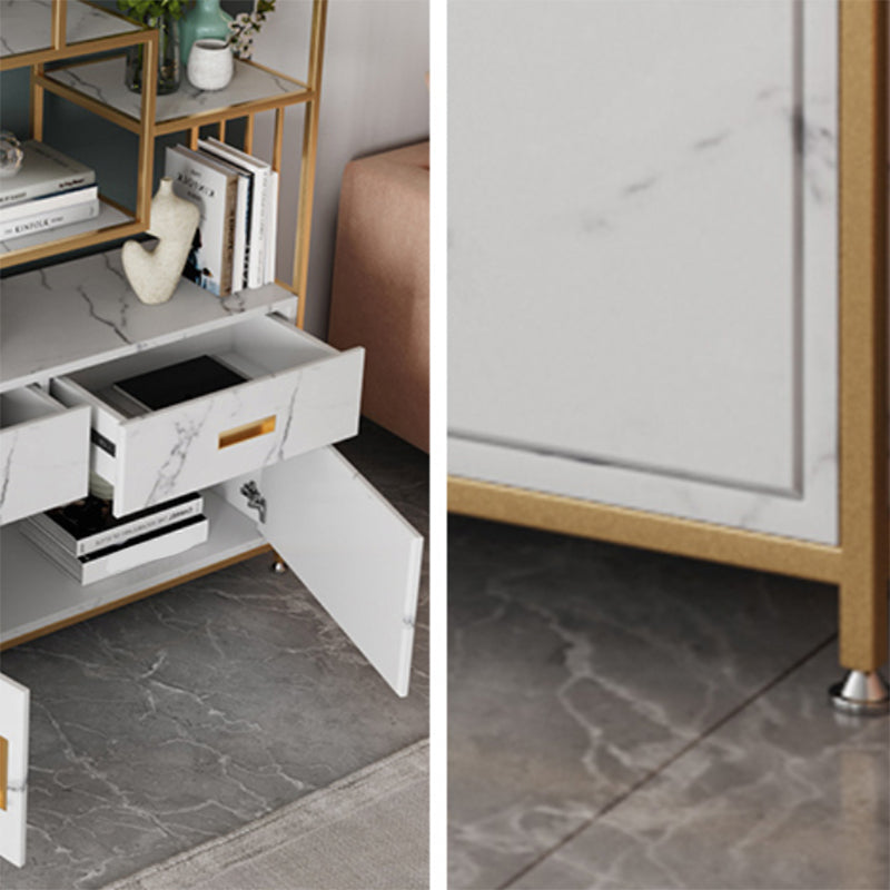 Glam Shelf Bookcase Open Back Metal Book Shelf for Study Room