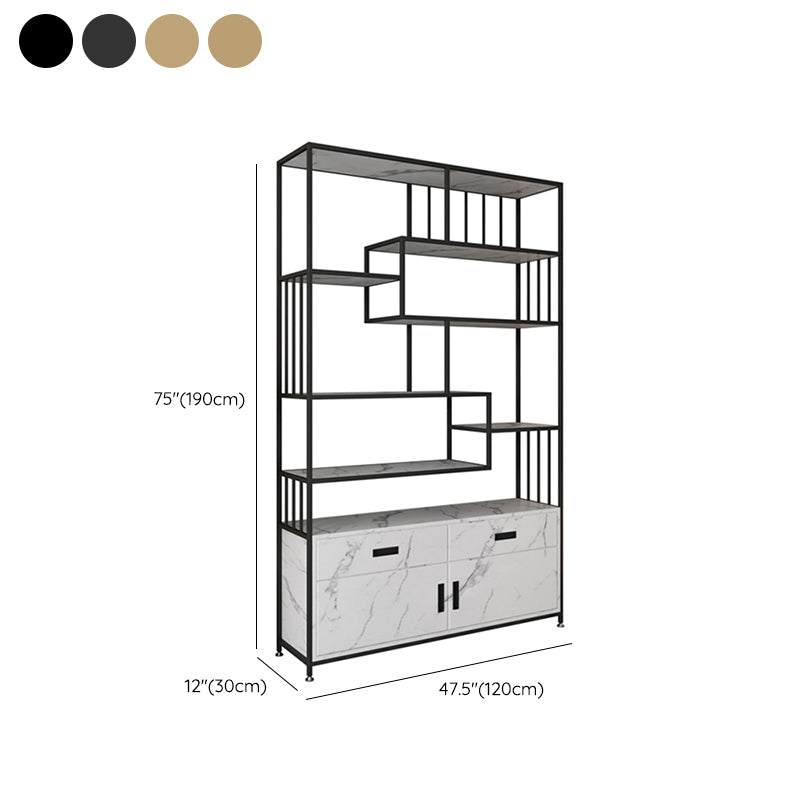 Glam Shelf Bookcase Open Back Metal Book Shelf for Study Room