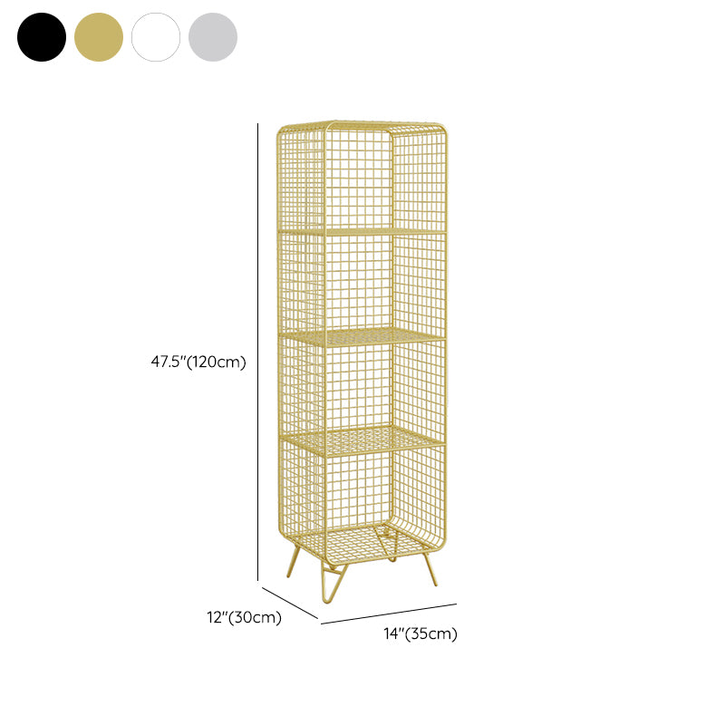 Glam Shelf Bookcase Closed Back Metal Book Shelf for Home Office