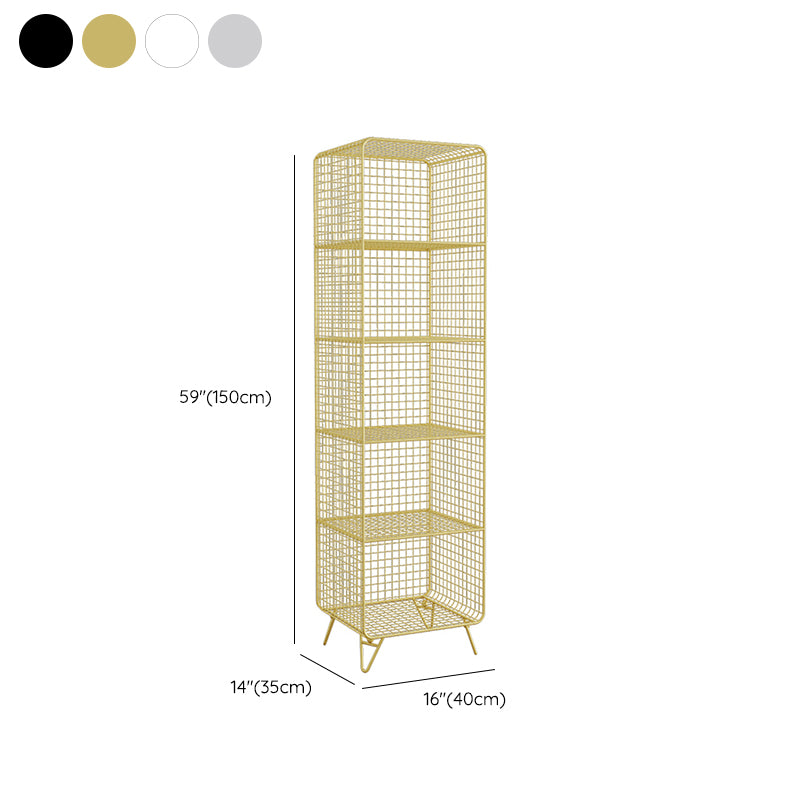 Glam Shelf Bookcase Closed Back Metal Book Shelf for Home Office