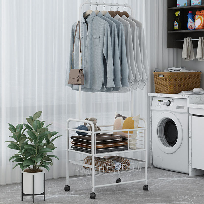 Gorgeous Coat Hanger Storage Shelving Metal Coat Rack with Castors