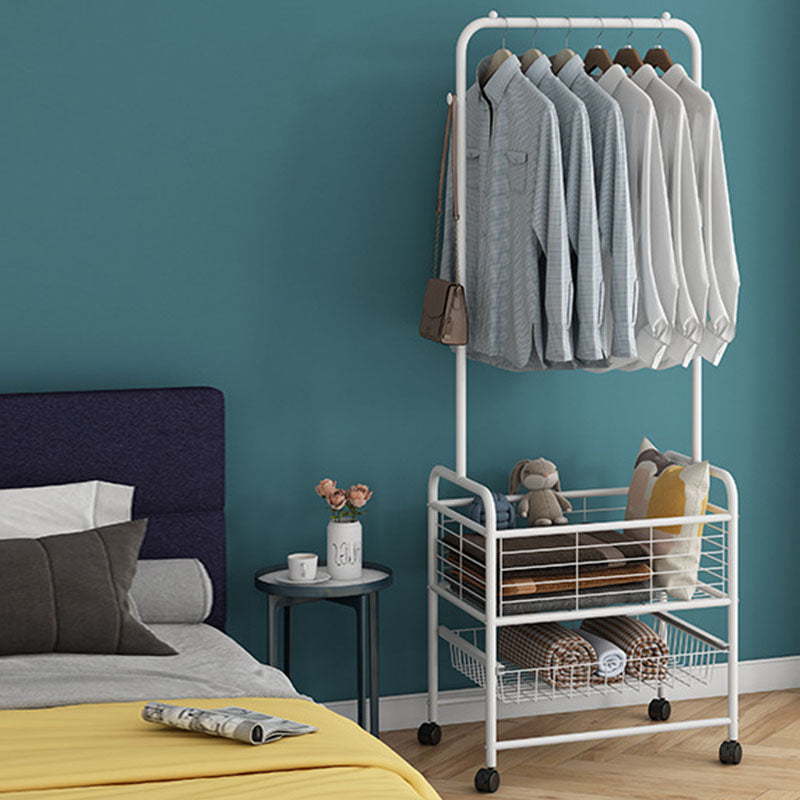 Gorgeous Coat Hanger Storage Shelving Metal Coat Rack with Castors