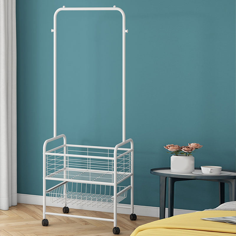 Gorgeous Coat Hanger Storage Shelving Metal Coat Rack with Castors