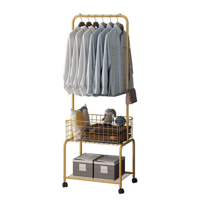 Gorgeous Coat Hanger Storage Shelving Metal Coat Rack with Castors
