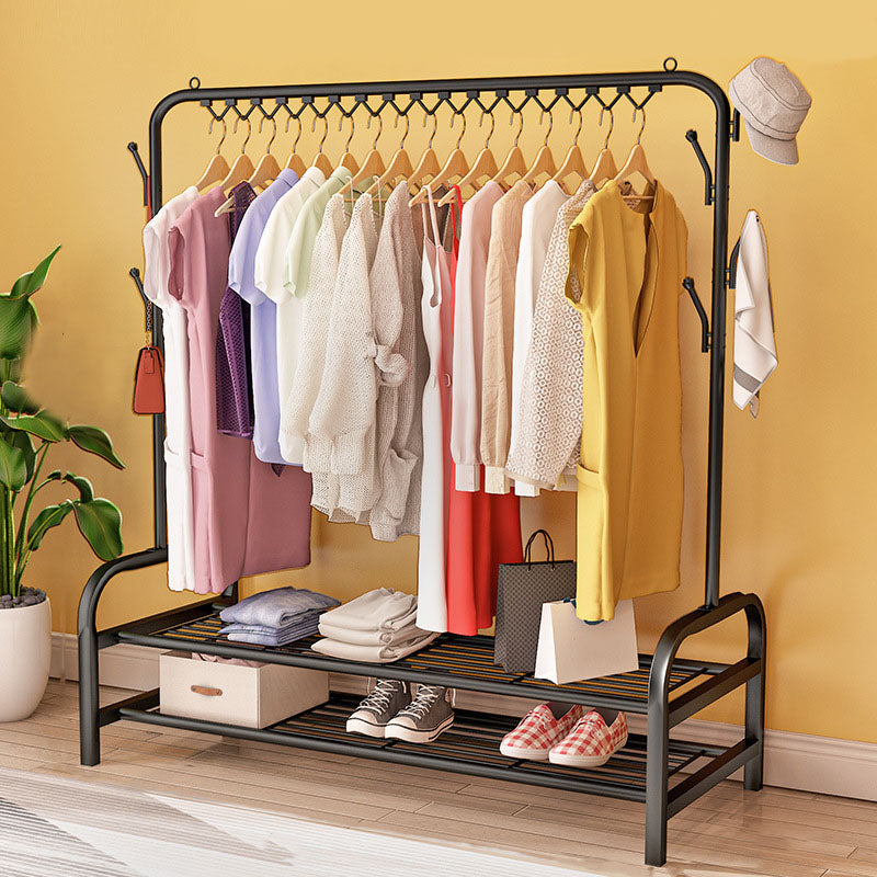 Modern Coat Rack Free Standing Solid Color Coat Rack with Storage Shelving