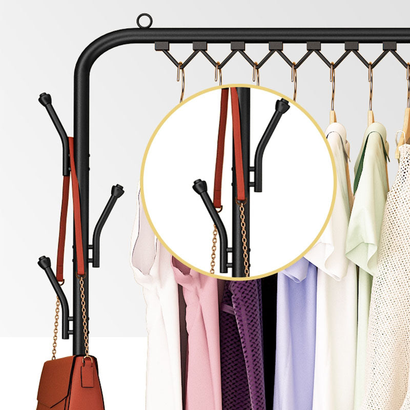 Modern Coat Rack Free Standing Solid Color Coat Rack with Storage Shelving