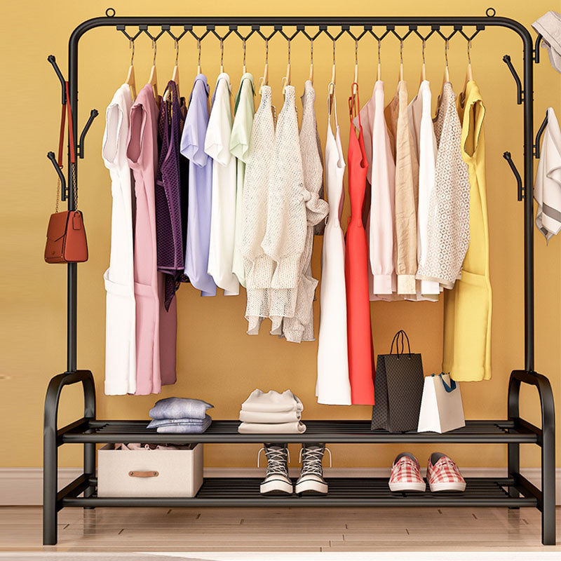 Modern Coat Rack Free Standing Solid Color Coat Rack with Storage Shelving