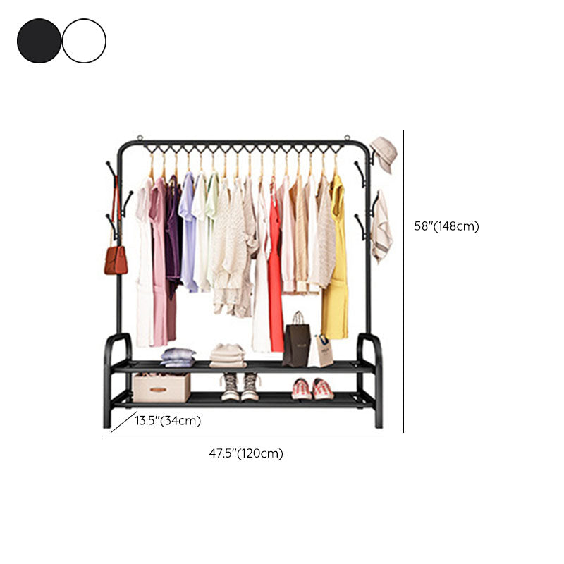 Modern Coat Rack Free Standing Solid Color Coat Rack with Storage Shelving