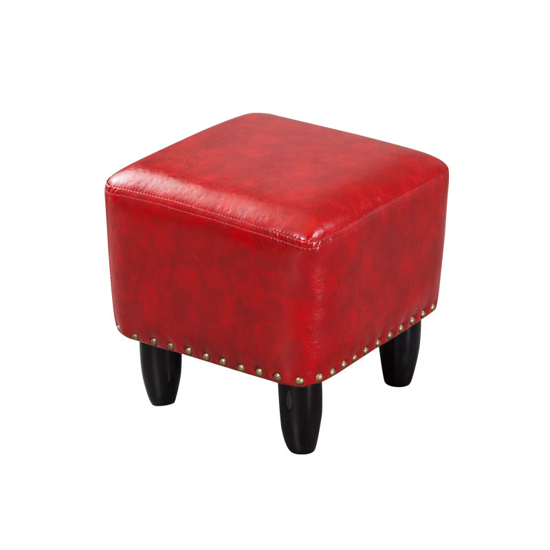 Leather Standard Stool Modern Style Simple Household Square Footstool