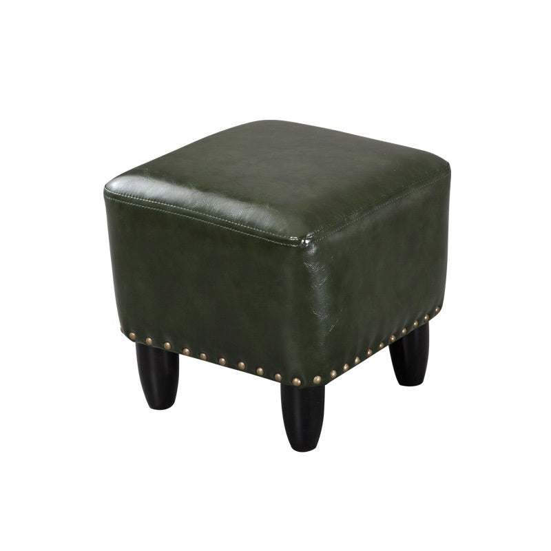 Leather Standard Stool Modern Style Simple Household Square Footstool