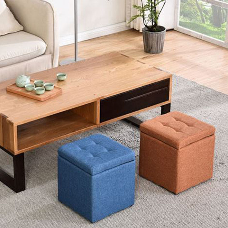 Solid Color Fabric Standard Stool Modern Style Simple Household Footstool