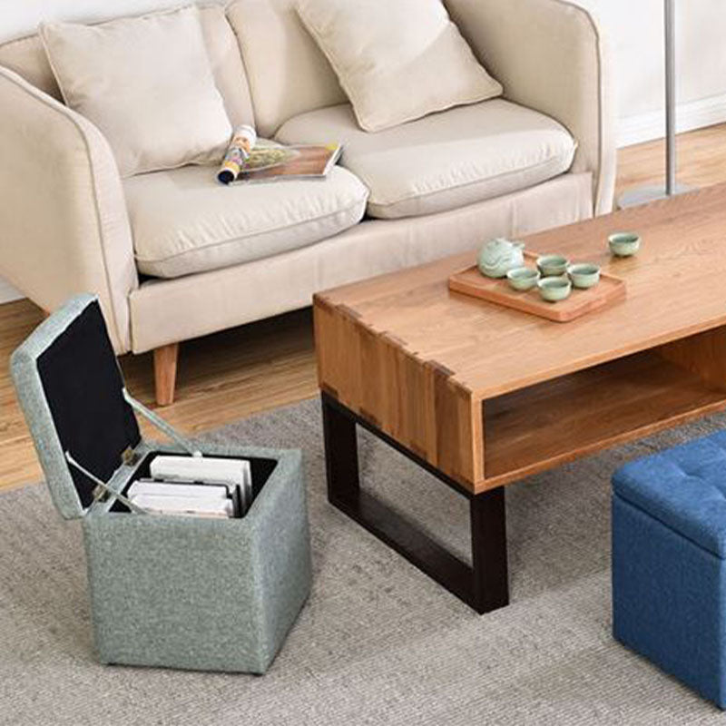 Solid Color Fabric Standard Stool Modern Style Simple Household Footstool