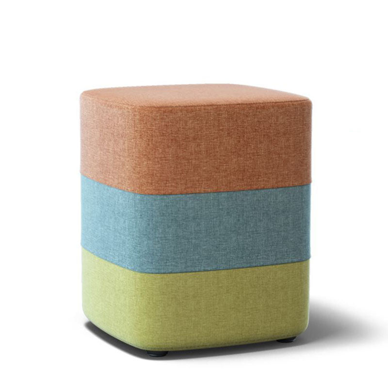 Solid Color Fabric Standard Stool Modern Style Simple Household Footstool