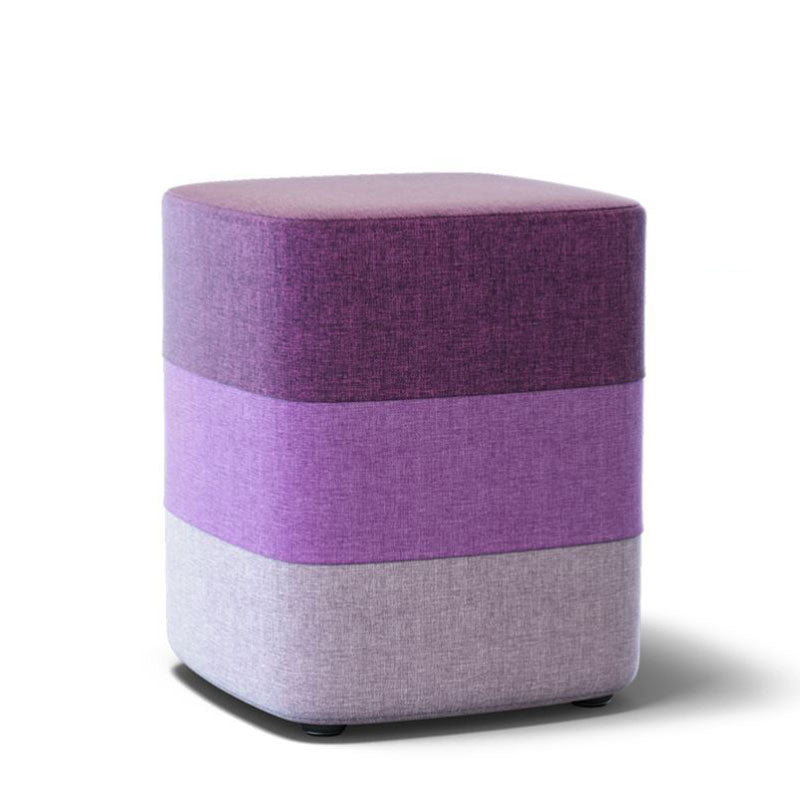 Solid Color Fabric Standard Stool Modern Style Simple Household Footstool