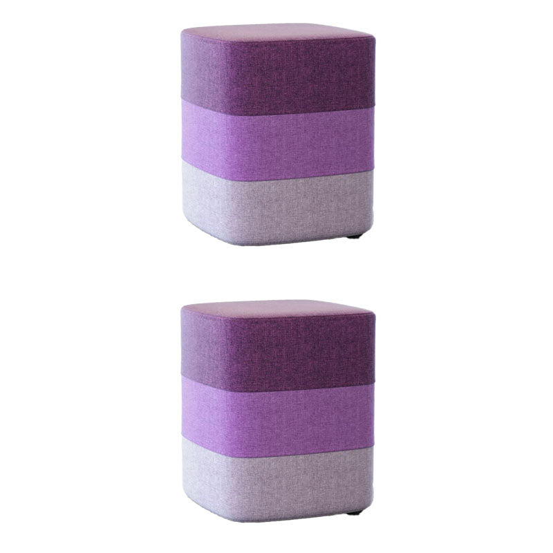 Solid Color Fabric Standard Stool Modern Style Simple Household Footstool