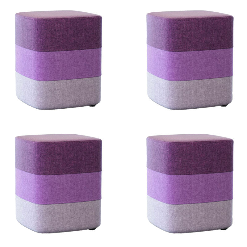 Solid Color Fabric Standard Stool Modern Style Simple Household Footstool