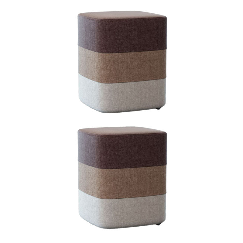 Solid Color Fabric Standard Stool Modern Style Simple Household Footstool