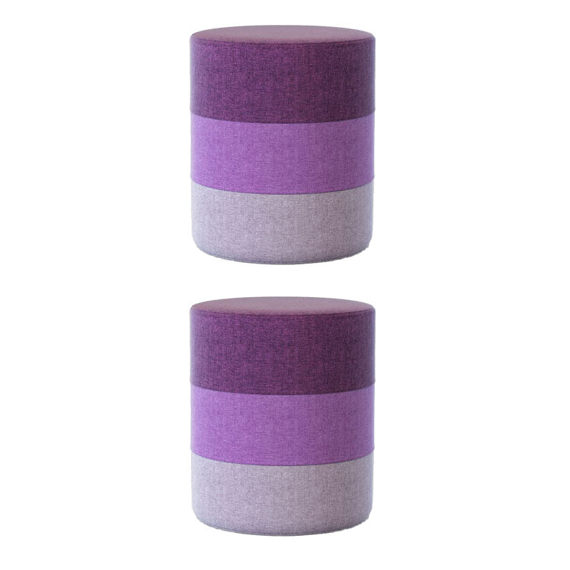 Solid Color Fabric Standard Stool Modern Style Simple Household Footstool