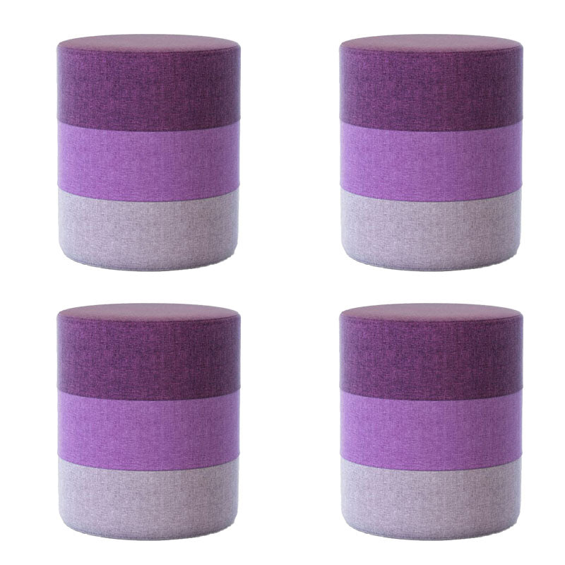 Solid Color Fabric Standard Stool Modern Style Simple Household Footstool