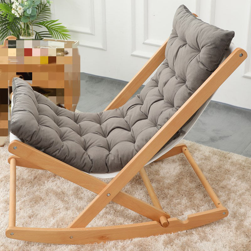 Modern Simple Style Rocking Chair Indoor Wooden Rocking Chair for Living Room