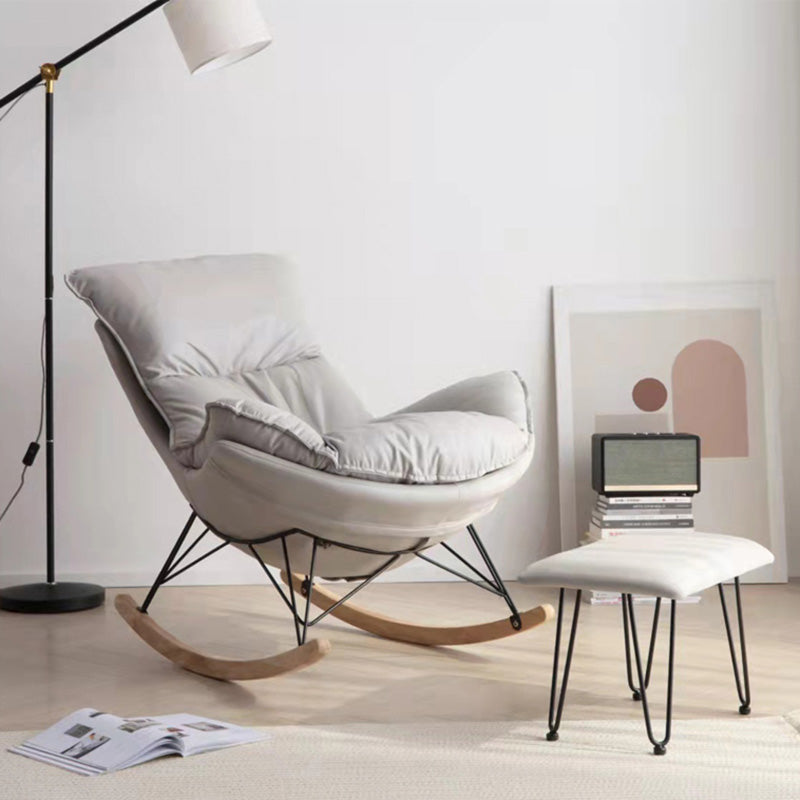 Balcony Chaise Leisure Rocking Chair Modern Home Upholstered Lazy Sofa Chair