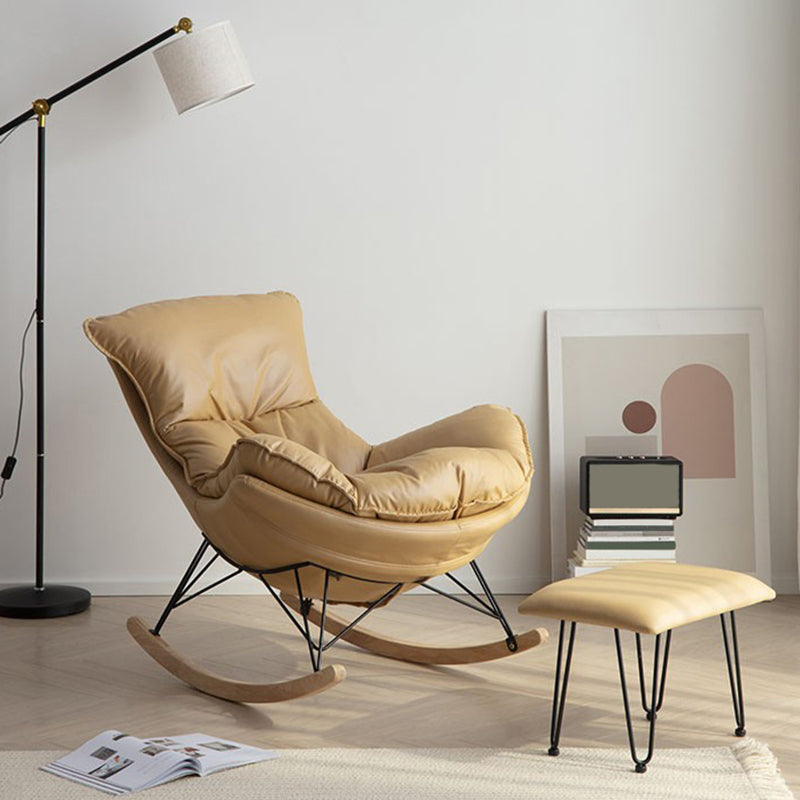Balcony Chaise Leisure Rocking Chair Modern Home Upholstered Lazy Sofa Chair