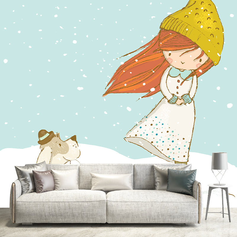 Illustration Mildew Resistant Mural Wallpaper Figure Illustration Indoor Wall Mural