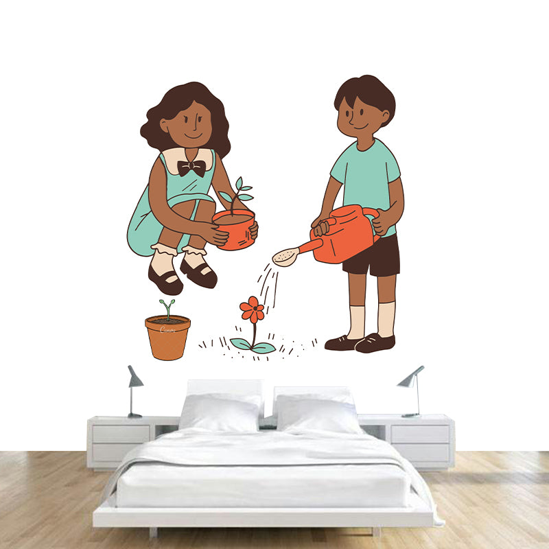 Illustration Mildew Resistant Mural Wallpaper Figure Illustration Indoor Wall Mural