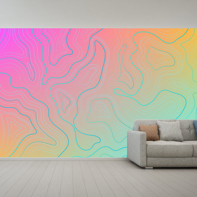 Illustration Mildew Resistant Mural Wallpaper Psychedelic Background Indoor Wall Mural