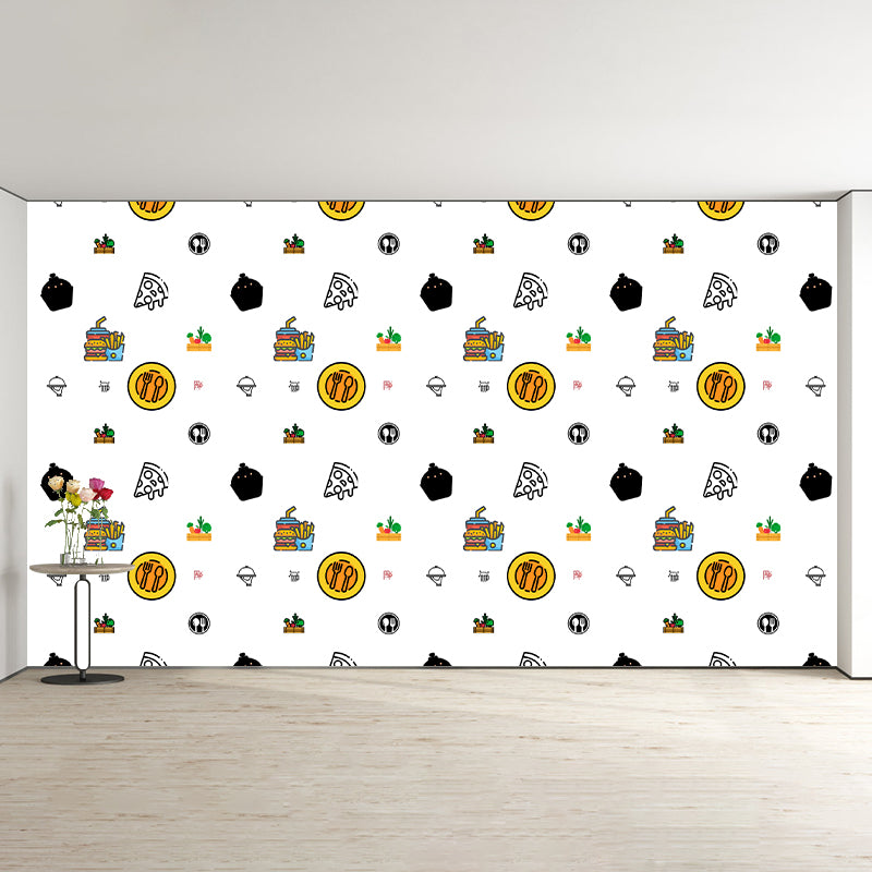 Food Pattern Wallpaper Environment Friendly Mildew Resistant Indoor Wall Mural