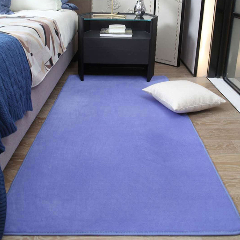 Casual Red Rug Polyester Pure Color Rug Tear Resistant Rug for Living Room