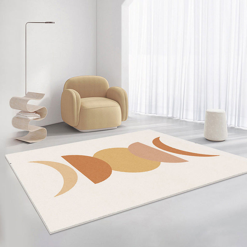White Modern Rug PVC Color Piece Rug Washable Rug for Home Decor