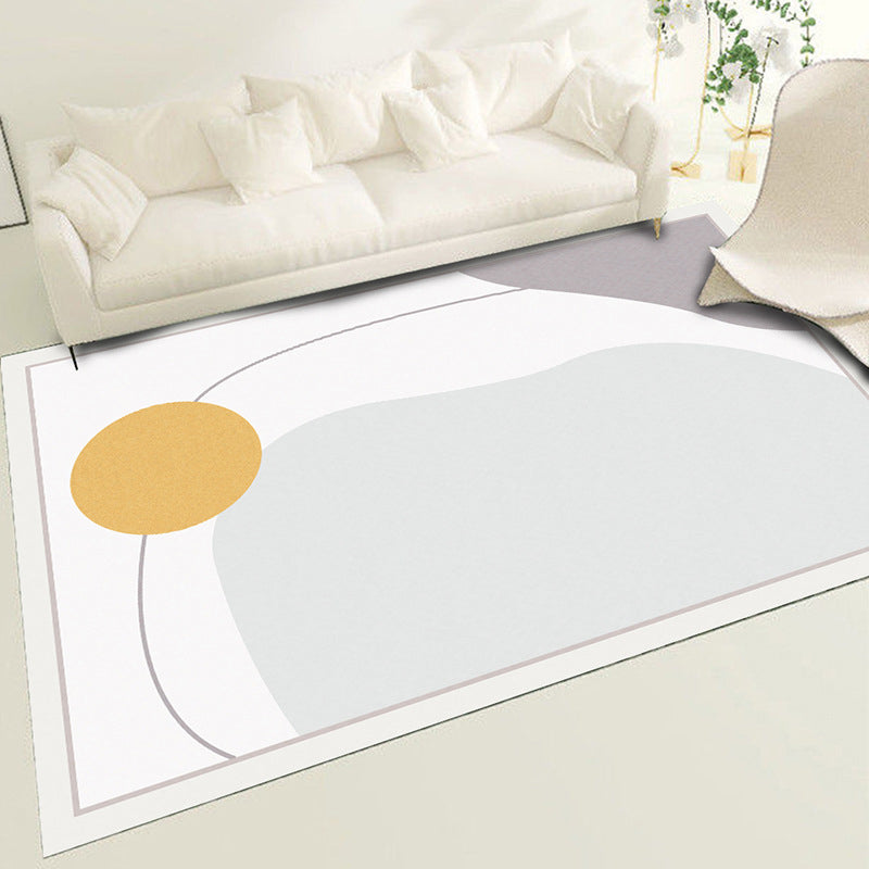 White Modern Rug PVC Color Piece Rug Washable Rug for Home Decor