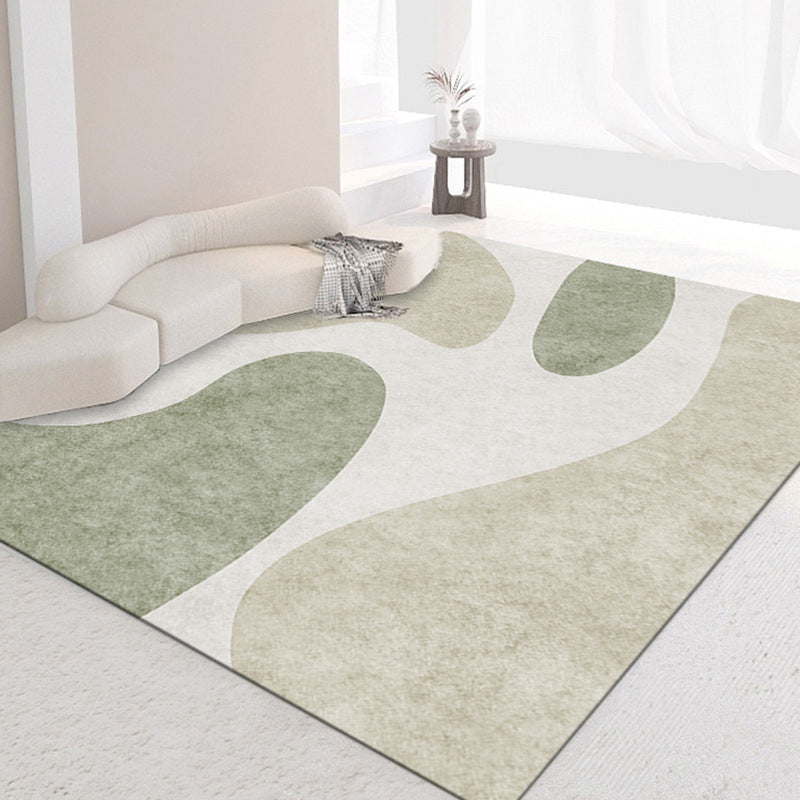 Light Green Color Lump Carpet Modern Polyester Carpet Washable Carpet for Drawing Room